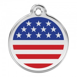 Médaille Drapeau USA pour chien