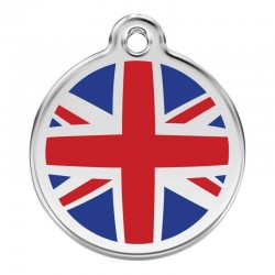 Médaille Drapeau UK en émail pour chien