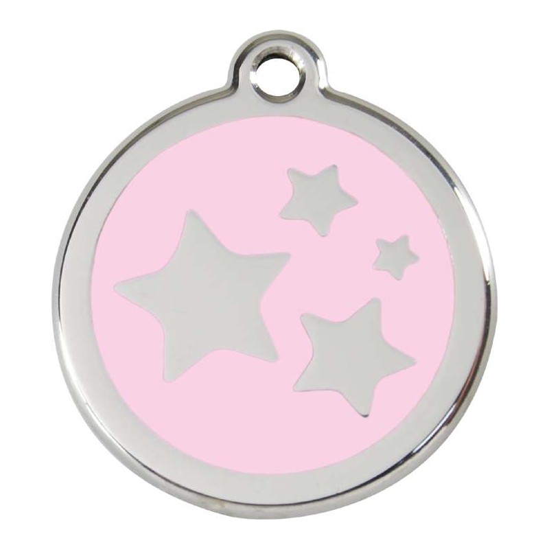 Médaille Etoiles rose pour chien