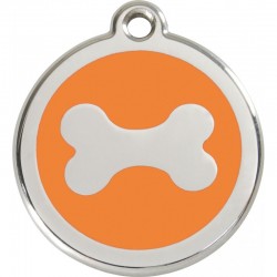 Médaille Os orange pour chien