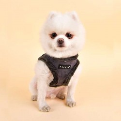Harnais veste fourré gris pour chien