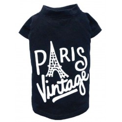 T-shirt noir Paris pour chien