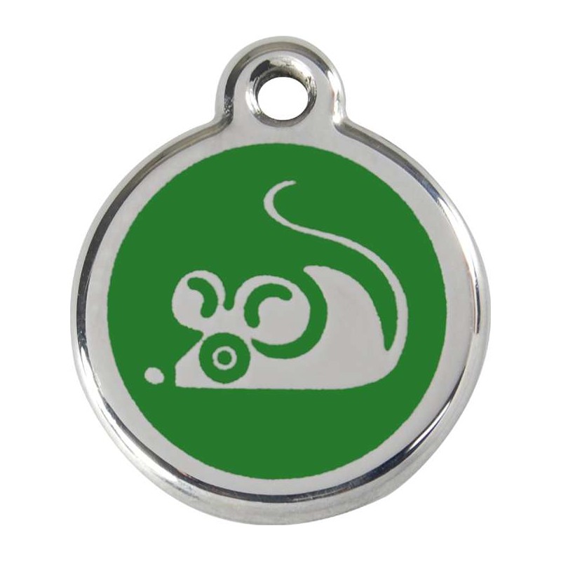 Médaille souris verte pour chat