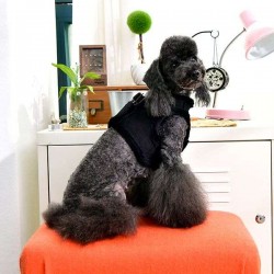 Harnais veste fourré noir pour chien
