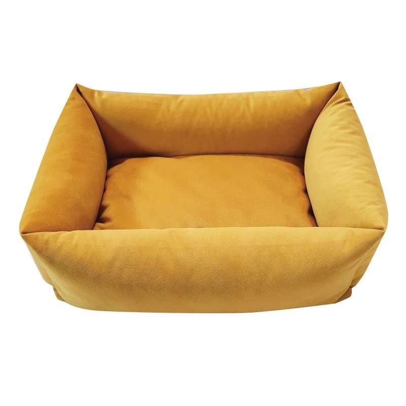 Sofa velours jaune pour chien