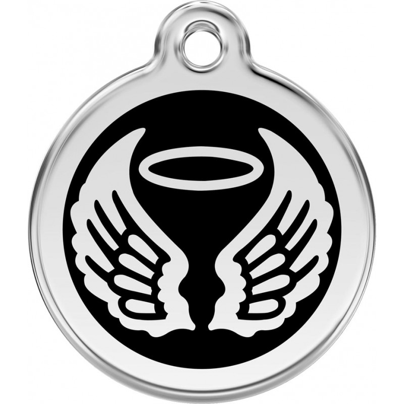 Médaille Ailes d'ange noir pour chien