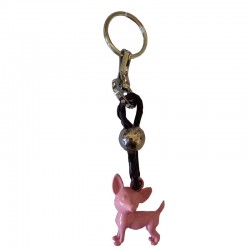 Porte-clés Chihuahua rose