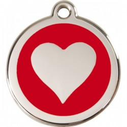 Médaille Coeur rouge pour chien
